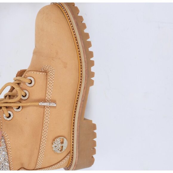 Jimmy Choo x Timberland boots Womens sz 5 Swarovski crystal embellished shoes - Picture 6 of 16